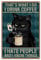 CREATCABIN Carteles de Metal con Diseño de Gato Negro Diseño Gato Divertido Café Decoración Pared Placas Vintage Cartel Impreso para Cafetería Bar Hogar Estar Café Bar 20 x 30 cm