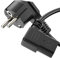 sonero Stromkabel Kaltgerätekabel 3 Polig, 1,0m, Schutzkontakt Stecker Netzstecker auf Kaltgerätekupplung C13 Buchse, 90° Winkel Netzkabel Netzteil Strom Kabel für Monitor PC Drucker, Schwarz