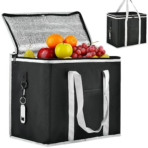 Freezer Cool Bag Foldable, 30L Cooler Bag,Large Thermal Food Delivery Bag,Insulated Picnic Lunch Bag,Cooling Bag for Camping BBQ Shopping Fishing Family Outdoor Activities