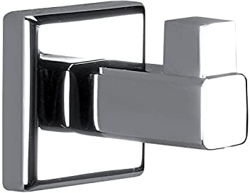 Gedy | Colorado Wandgarderobe aus Edelstahl und Cromall, Bademantelaufhänger mit mitgelieferten Schrauben oder Kleber, Traggewicht 7 kg, 4,2 x 4,2 x 5 cm
