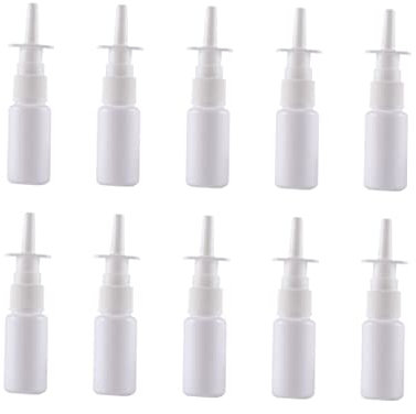 Housoutil 20 Pièces bouteille de pulvérisateur de nez de brume 10ml vaporisateur petite bouteille propre Laque pour les cheveux taille de voyage détergent arrosoir blanche
