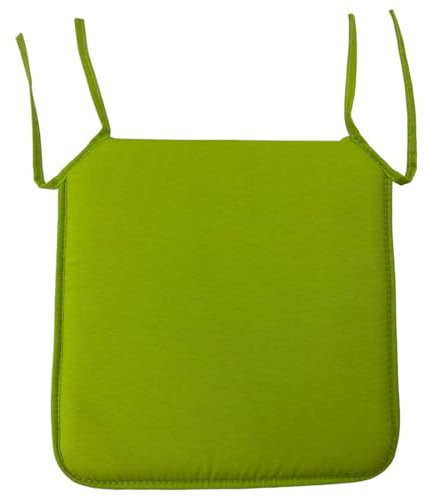 Acomoda Textil – Cojines para Silla de Espuma con Tela y Cintas de Sujeción 40x40 cm. Asiento Acolchado, Mullido y Cómodo para Interior y Exterior de Comedor, Jardín y Terraza. (Pistacho, 6 Unidades)