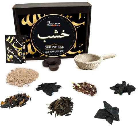 Samsara Komplettes Bakhoor-Set – Arabischer Duft für Damen | Arabische Düfte für Herren, Holz, Duft für Haare, Körper und Kleidung | Made in Dubai (Bakhoor-Kit)