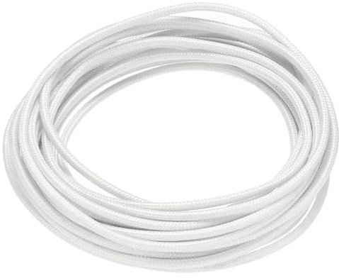 QUARKZMAN 5 Cable de Silicona Trenzado de Alta Temperatura Flexible de 5 Metros / 16.4 Pies y 1.5mm² -60 a 300 Grados Celsius, Color Blanco