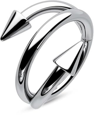 CM Crareesi Mania Triangle Helix Piercing Schmuck 316L Edelstahl Scharnier Segment Ringe 16g Knorpel Helix Hoop Ohrringe Winzige CZ Zweireihige Helix Daith Tragus Piercing Schmuck für Frauen