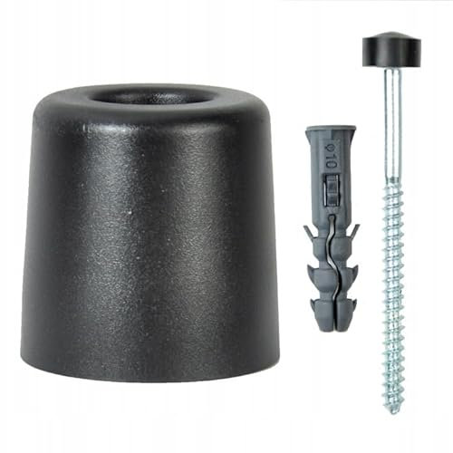 ALSTEN TECH Türstopper 43x42 mm aus Gummi Bodenmontage oder Wandmontage Robuster Gummistopper Wetterfester Boden Stopper Torstopper aus Vollgummi der Schutz Gegen Anschlagende Türen, schwarz