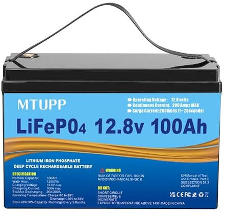 LiFePO (12V) LiFePO4 Battery 12V 100Ah Lithium leisure battery, Lithium Iron Phosphate Battery for RV, Solar System,Boat, Marine,mobility scooter.