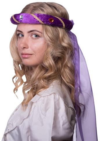 Zebra & Friends Tiara Rosalin Mittelalter - Für Kinder und Erwachsene - Haarband - Karnevalszubehör - Samt - Kopfbedeckung - Diadem - Haarreifen - Stirnband - Mottoparty - Lila