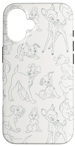 iPhone 16 Disney Classic Characters Simba Dumbo Bambi Allover Print Case