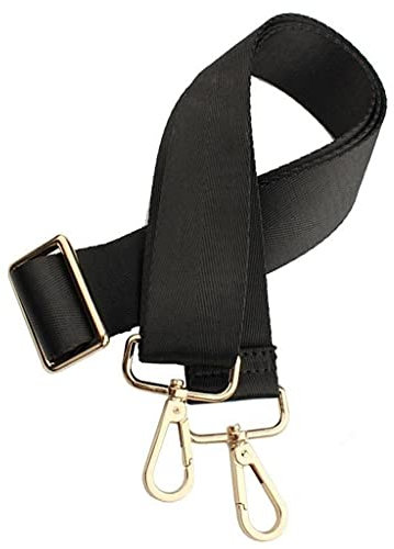 JSGHGDF Correa cruzada ajustable de repuesto con hebilla de metal para laptop, accesorios, Black, Gold hardware