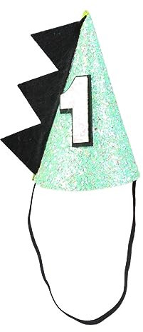 Abaodam Lustige Dinosaurier-maske für 1-jährige Dinosaurier-geburtstagshut Party-dekorationen Grüne Babymütze