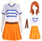 bi bi hou Nami Cosplay Kostüm Set mit Perücke Anime Verkleidung Live Action Film Outfit Nami Cosplay Halloween Karneval Party Kostüm für Erwachsene