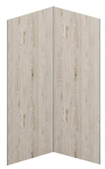 Vente-unique - 2er Set Duschpaneele in Heller Holzoptik aus Aluminium mit Profilen - 2 x L90 x H210 cm - ENEKO