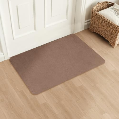 Aoxisicoo Schmutzfangmatte 40x60cm,Superdünn InnenFußmatte, Saugfähiges Rutschfester Teppich, strapazierfähige Türmatte,Für Eingangsbereich, Küche, Terrasse, Haustür,Braun