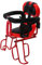 Siège enfant arrière de vélo, rouge, de 6 mois à 6 ans, avec ceinture de sécurité à 5 points et cadre en acier, universel pour vélo électrique, VTT et vélos pliants (jusqu'à 30 kg), avec repose-pieds