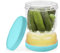 AI.xibu Glass Pickle Jar with Strainer Flip,46 FL OZ Pickle Flip Jar With Double Leak Proof,pickle container with strainer for olives, pickles, gherkins, jalapeños and other pickled foods-aquamarine