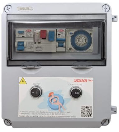 Quadro elettrico per piscina illuminazione e motore | Protezione del motore e trasformatore | Controller On/Off | 50 W 12 AC | Pompa acqua 2 CV 6-10 A