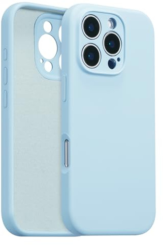 ZTOFERA Liquid Silicone Case for iPhone 16 Pro Max (6.9), Sky Blue | Anti-Scratch Soft Microfiber Lining, Fresh Solid Color, Lightweight, Full Camera Protection, Shockproof Protective Cover
