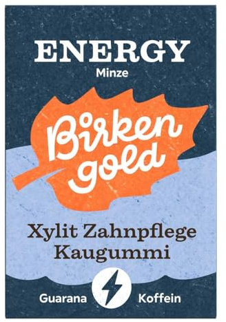 Birkengold Xylit Zahnpflege Kaugummi, Guarana Koffein, 28g
