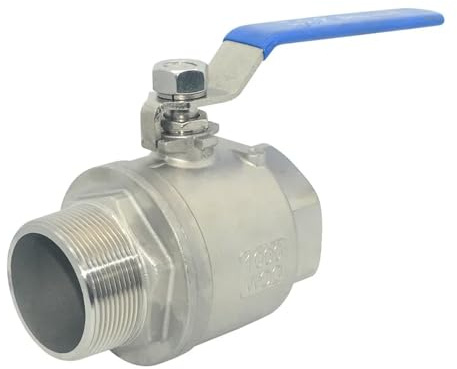 304 Edelstahl Zweiteiliges Kugelventil 1/4 3/8 1/2 3/4 1 2 Innen- und Außengewinde Wasser Gas Öl Schalter Fitting Adapter(1/4)