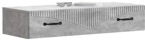vidaXL Wandmontierter Beistelltisch Betongrau 87,5 x 34,5 x 17 cm, Moderner Wohnbereich, rechteckiger Tisch, Wandmontage, schicke Aufbewahrung, platzsparend, funktionales Möbel
