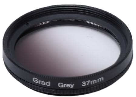 KIMISS Graduated Color Filter 37mm HD Coated Resin Lens Filter with Aluminum Alloy Frame Grey Optical Correction for Landscape Use on Mirrorless DSLR Cameras