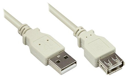InLine Good Connections Cable alargador USB Easy Macho a A Hembra Beige Gris 5,00 m