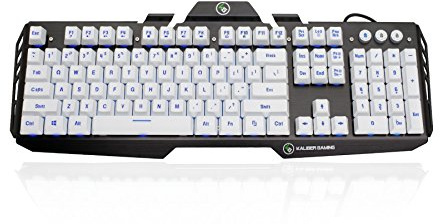 IOGEAR Kaliber Gaming HVER Teclado de Aluminio para Juegos, Color Blanco Imperial, GKB704L-WT