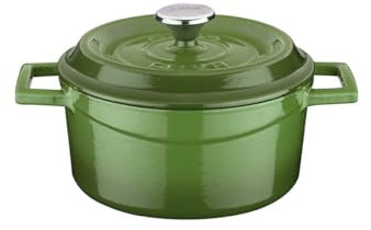Lava Cookware Runde Auflaufform, Durchmesser 14Cm, Gusseisen, grün, 14 cm