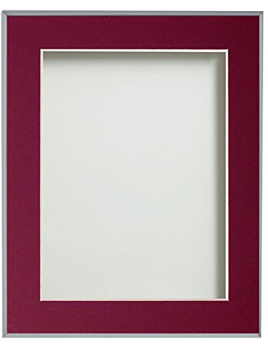 Frame Company Drayton Range 5x5-inch Grey Picture Photo Frame with Plum Mount For Image Size 3.5x3.5-inch