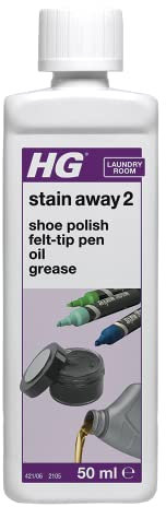 HG Stain Away 2, Removes Shoe Polish, Felt-Tip Pen, Oil & Grease, Erases Stubborn Marks & Stains From Clothes & Fabric Accessories, Textile Safe – 50ml (421005106)