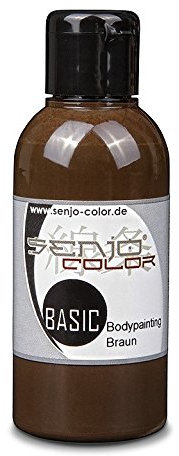 Bodypainting Farben Senjo Color Basic 75ml Braun I Gesichts- & Körperfarbe I Karneval, Fasching I Pinsel & Airbrush Farbe
