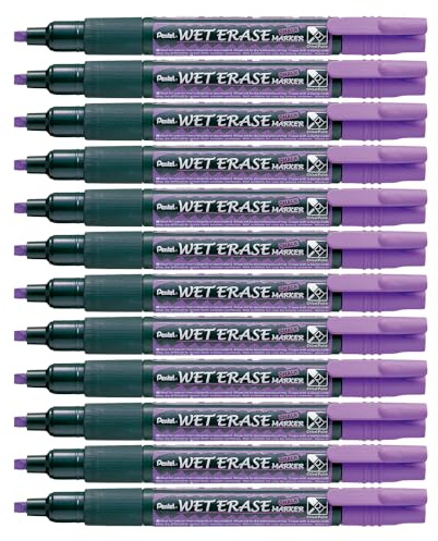 Pentel Wet Erase Chalk Marker Medium Tip - Violet (Pack of 12), SMW26-VO