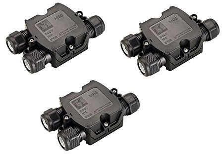 Set of 3 SLV 3-fold underground connection box, cable connection sleeve, IP68