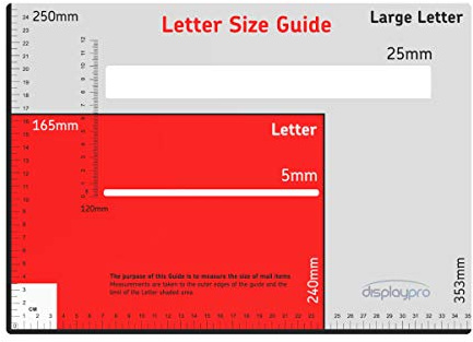 Royal Mail Size Guide, Large Letter Template, Brand New!