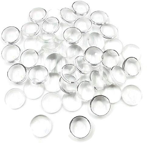 SiAura Material ® - 50 Stück Glascabochons Glassteine Klebestein 14mm rund