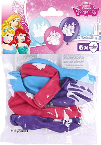 Amscan 999226 - Latexballons Prinzessin, 6 Stück, Luftballons, Bunt