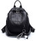 DEERWORD Damen Rucksack Taschen Frauen Elegant Tasche Stadtrucksack Rucksackhandtasche Vintage PU-Leder 3228 1-teilig set Schwarz V2