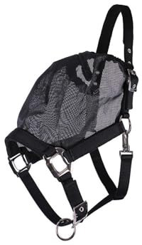 netproshop Kombination Halfter mit Fester Fliegenmaske ohne Ohren Schwarz Pony/Cob/Full, Groesse:Full, Farbe:Schwarz