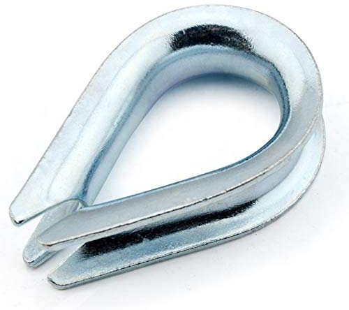 Constrabo | 10x Kausche 7mm DIN 6899 B| Drahtseilkauschen Stahl verzinkt |Drahtseil-Kausche Stahlseil, Drahtkauschen, Seilkausche, Kauschen Seil-Öse für Draht, Stahlseil, Edelstahlseil, Forstseil
