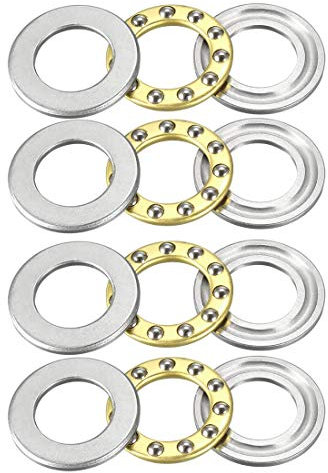 sourcing map 4 Stück F12-21M Axialkugellager 12 mm x 21 mm x 5 mm Chromstahl Einzelrichtung