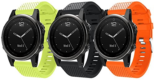 TOPsic Compatible Fenix 5S/6S/7S Straps, Soft Silicone Quick Install Wrist Watch Strap