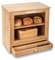 Merysen Bamboo Bread Bins, 2 Layer Bread Storage Container Box with Front Drop Lid and Transparent Window, Self Assembly Bread Tin for Kitchen
