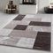 Carpetsale24 Teppich Wohnzimmer Moderne Abstrakt Kariert Design Braun-Beige-Creme 200 x 290 cm - Kurzflor Schlafzimmer Pflegeleicht Extra Weich Flauschig Waschbar Esszimmer Küche