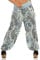 Malito Damen Aladinhose mit Print | Haremshose zum Tanzen | Pumphose zum Chillen - Freizeithose - Pluderhose 7185 (hellblau)