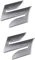 Motorrad Aufkleber Sticker 2Pcs / Set S Logo 3D-Motorrad-Körper Trunk Dekor Styling-Abziehbild-Aufkleber for Suzuki (Color : Silver)