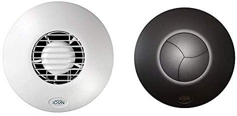Airflow iCON ECO 15 240V 100mm Extractor Fan Outlet & iCVA15 iCON 15 Cover Anthracite
