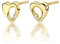Damen Ohrringe Stecker 585 14k Gold Gelbgold Ohrstecker Herz Diamant Brillanten