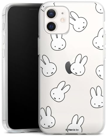 Silikon Hülle kompatibel mit Apple iPhone 12 Case transparent Handyhülle Miffy Muster transparent