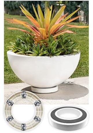 Omnia Plant Caddy with Wheels 12 Heavy-Duty White Plant Stand Outdoor Indoor,Round Plant Saucer Tray for Patio, Flower Pot Mover, Rolling Plant Tray Garden Dolly Trolley Pallet 90kg